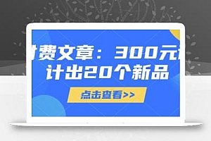 付费文章:300元设计出20个新品