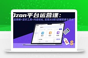 Ozon平台运营课:选品策略+定价工具+内容优化,实现从0到1店铺搭建与增长