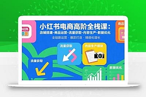 小红书电商高阶全栈课:店铺搭建-商品运营-流量获取-内容生产-数据优化