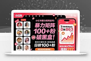 小红书暴力矩阵起号,教你打通引流-变现速通,日锁100+粉,破流量黑盒