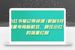 小红书笔记带货课(更新25年3月)流量电商新机会,抓住小红书的流量红利