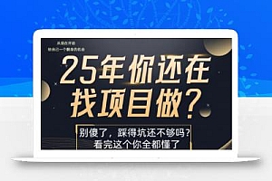 25年,你还在疯狂的找项目吗?别傻了,看完这个你都懂了【揭秘】