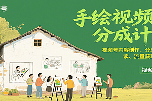 手绘视频号分成计划:视频号内容创作、分成规则解读、流量获取技巧等