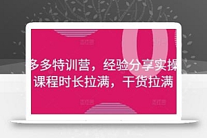 拼多多特训营,经验分享实操,课程时长拉满,干货拉满(更新25年4月)