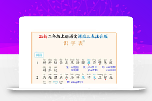 25新二上语文课后三表注音版(11页)