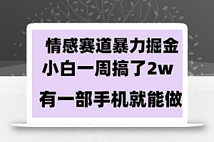 情感暴力掘金项目,新人操作一周挣了2W,长期稳定小白可做【揭秘】