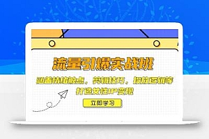 流量引爆实战班,涵盖情绪触点,剪辑技巧,投放逻辑等,打造女性IP变现