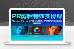 PR剪辑特效实操课:Colorista调色+BBC字幕+RG特效,多风格短片剪辑包装