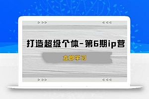 打造 超级个体-第6期ip营:商业认知,产品设计,成交演练,解决知识变现难题
