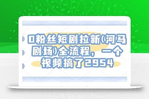 0粉丝短剧拉新(河马剧场)全流程,一个视频搞了2954