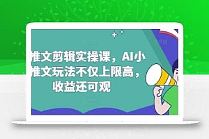 AI推文剪辑实操课,AI小说推文玩法不仅上限高,收益还可观