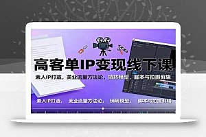 高客单IP变现线下大课:素人IP打造,美业流量方法论,销转模型,脚本与拍摄剪辑