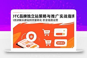 DTC品牌独立站策略与推广实战指南,系统讲解从建站到流量转化的全链路运营