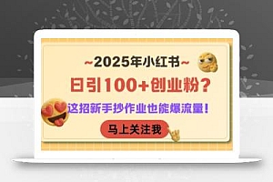 2025年小红书日引100+创业粉?这招新手抄作业也能爆流量!