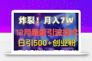 炸裂!揭秘12月最新日引流500+精准创业粉,多重收益保姆级教学