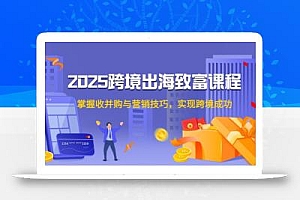 2025跨境出海致富课程,掌握收并购与营销技巧,实现跨境成功