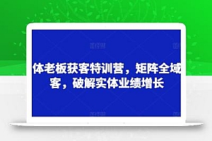 实体老板获客特训营,矩阵全域获客,破解实体业绩增长