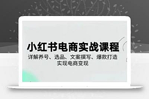 小红书从0-1实操课(2023-2025),详解养号、选品、文案撰写、爆款打造实现电商变现
