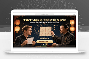 TikTok国外玄学咨询变现课,含财运事业等12大命理领域,融风水运势与运营