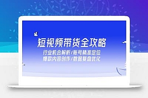 短视频带货全攻略,行业机会解析/账号精准定位/爆款内容创作/数据复盘优化