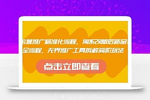 淘系运营推广标准化流程,淘系改版后新品布局全流程,无界推广工具拆解高阶玩法