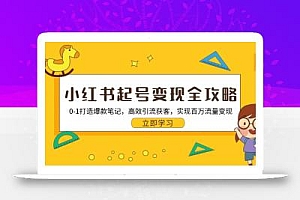 小红书起号变现全攻略:0-1打造爆款笔记,高效引流获客,实现百万流量变现