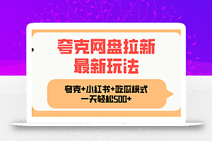 夸克网盘拉新,一部手机加小红书暴力玩法,一天轻松1000+