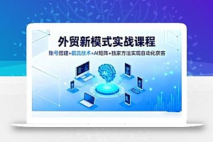 外贸新模式实战课程,账号搭建+截流技术+AI矩阵+独家方法实现自动化获客