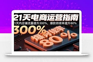 21天电商运营指南:21天内店铺流量提升300%,爆款持续率提升80%