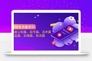 视频号流量密码:涵盖认知篇、起号篇、话术篇、选品篇、实操篇、投流篇