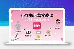 小红书运营实战课,从零到一玩賺小红书