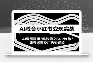 AI融合小红书变现实战课,AI客服搭建/爆款图文SOP制作/账号运营及广告变现等