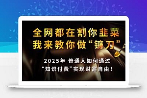 全网都在割你韭菜,我来教你做镰刀,2025普通人如何通过知识付费,实现财F自由【揭秘】