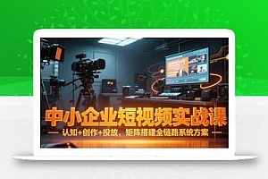 中小企业短视频实战课,认知+创作+投放,矩阵搭建全链路系统方案
