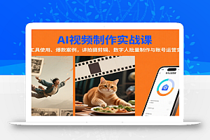 AI视频制作实战:含工具使用、爆款案例,讲拍摄剪辑、数字人批量制作与账号运营变现