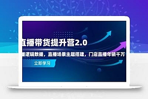 直播带货提升营2.0:流量逻辑数据,直播场景主题搭建,门店直播年销千万