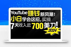 (9647期)2024 YouTube赚钱新风潮!小白学会这招,7天收入近7百美金!