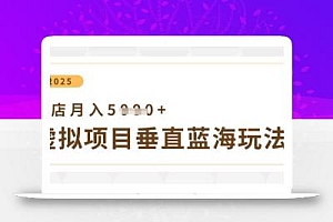 虚拟项目垂直玩法,实现单店月入5k+