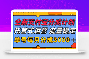 全新支付宝分成代运营,独家技术,收益稳定,单号月入3000+