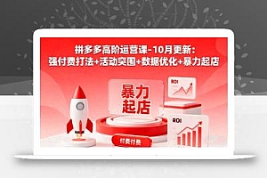 拼多多高阶运营课-10月更新:强付费打法+活动突围+数据优化+暴力起店