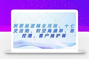 外贸底层逻辑全流程,十七步成交法则、时空角逼单、客户挖潜、客户维护等