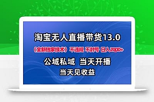 淘宝无人直播13.0,公域私域技术,不封号,不违规布局下半年旺季赛道,日入1K+(独家技术)【揭秘】