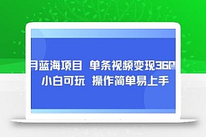 8月AI蓝海项目,单条视频变现1k+ 小白可玩 操作简单易上手