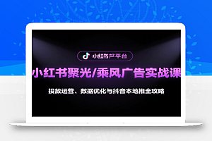 小红书聚光/乘风广告实战课:投放运营、数据优化与抖音本地推全攻略