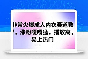 非常火爆成人内衣赛道教学,涨粉嘎嘎猛,播放高,易上热门