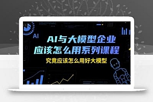 AI与大模型企业应该怎么用系列课程,究竟应该怎么用好大模型