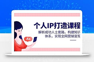 个人IP打造课程,解析成功人士套路,构建知识体系,实现全网营销变现