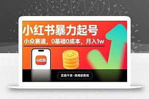 小红书暴力起号,小众赛道,0基础0成本,月入1w
