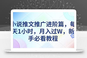 小说推文推广进阶篇,每天1小时,月入过W,新手必看教程