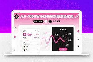 从0-1000W小红书爆款算法全攻略,时长1.5小时,干货满满